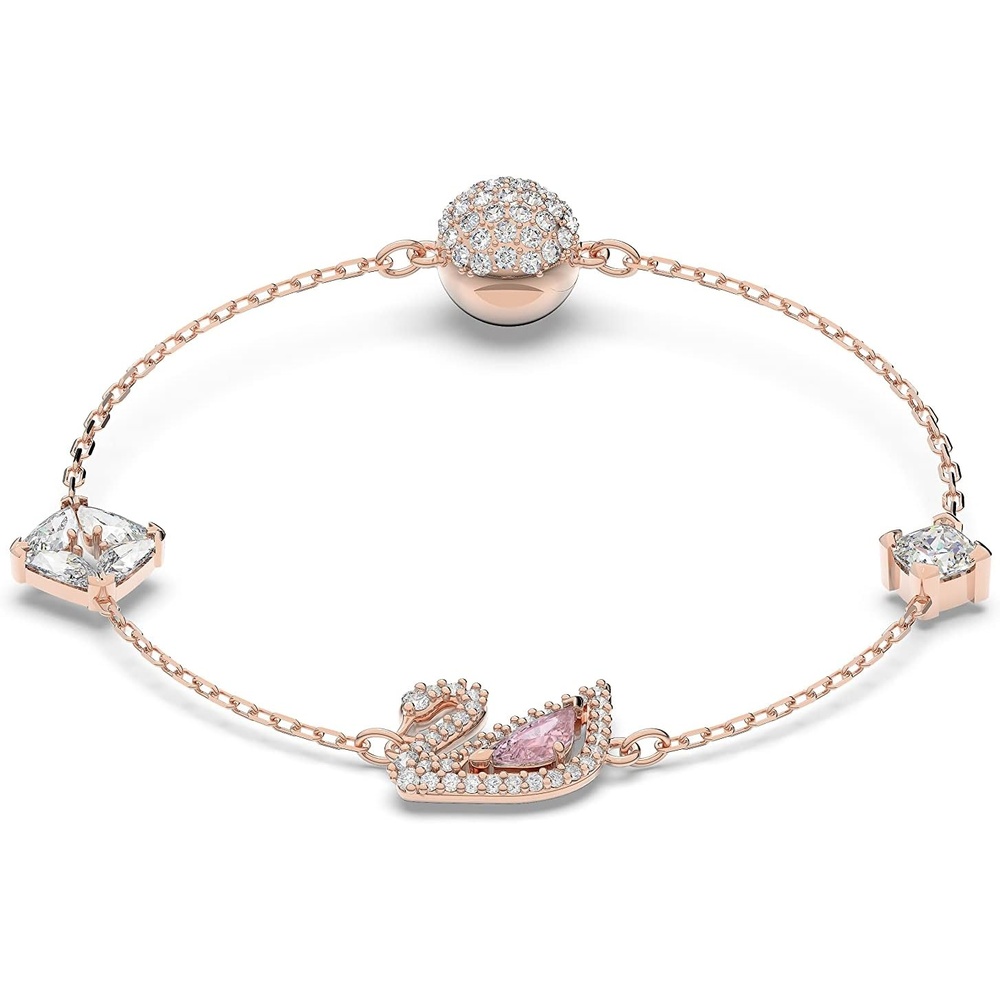 image:imageSwarovski Dazzling Swan Jewelry Collection Blue Crystals Pink Crystals Clear CrystalsBracelet  Rose Gold Tone