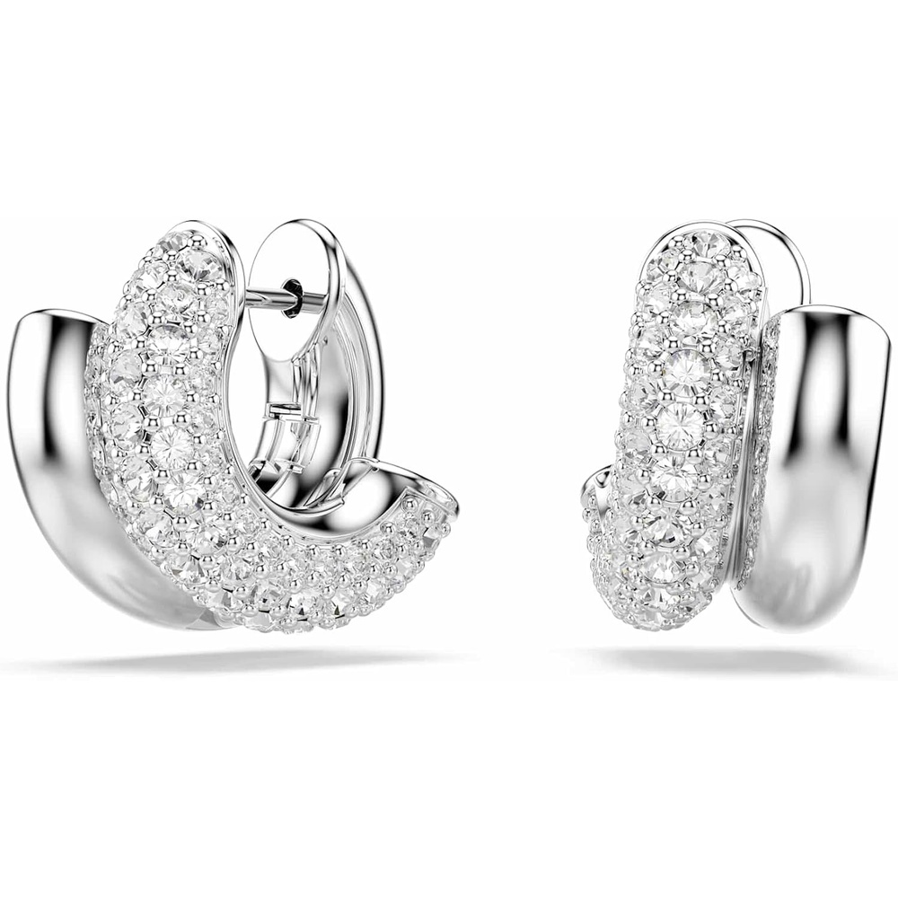 image:imageSwarovski Dextera hoop earrings Round cut Mini White Rhodium plated
