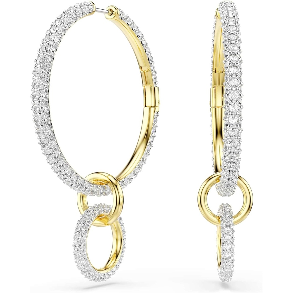 image:imageSwarovski Dextera hoop earrings Round cut White Goldtone plated