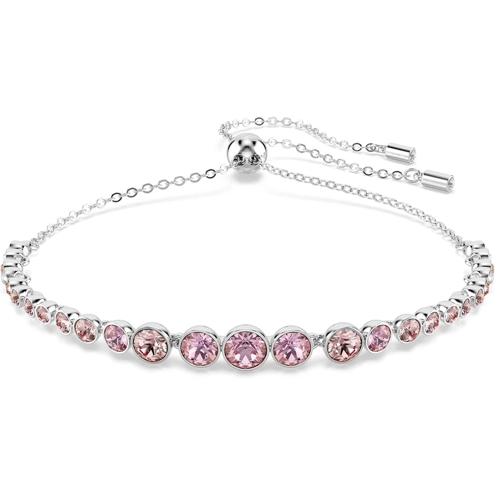 image:imageSwarovski Emily Tennis Bracelet Jewelry CollectionPink Tone Crystals  Rhodium Tone Finish