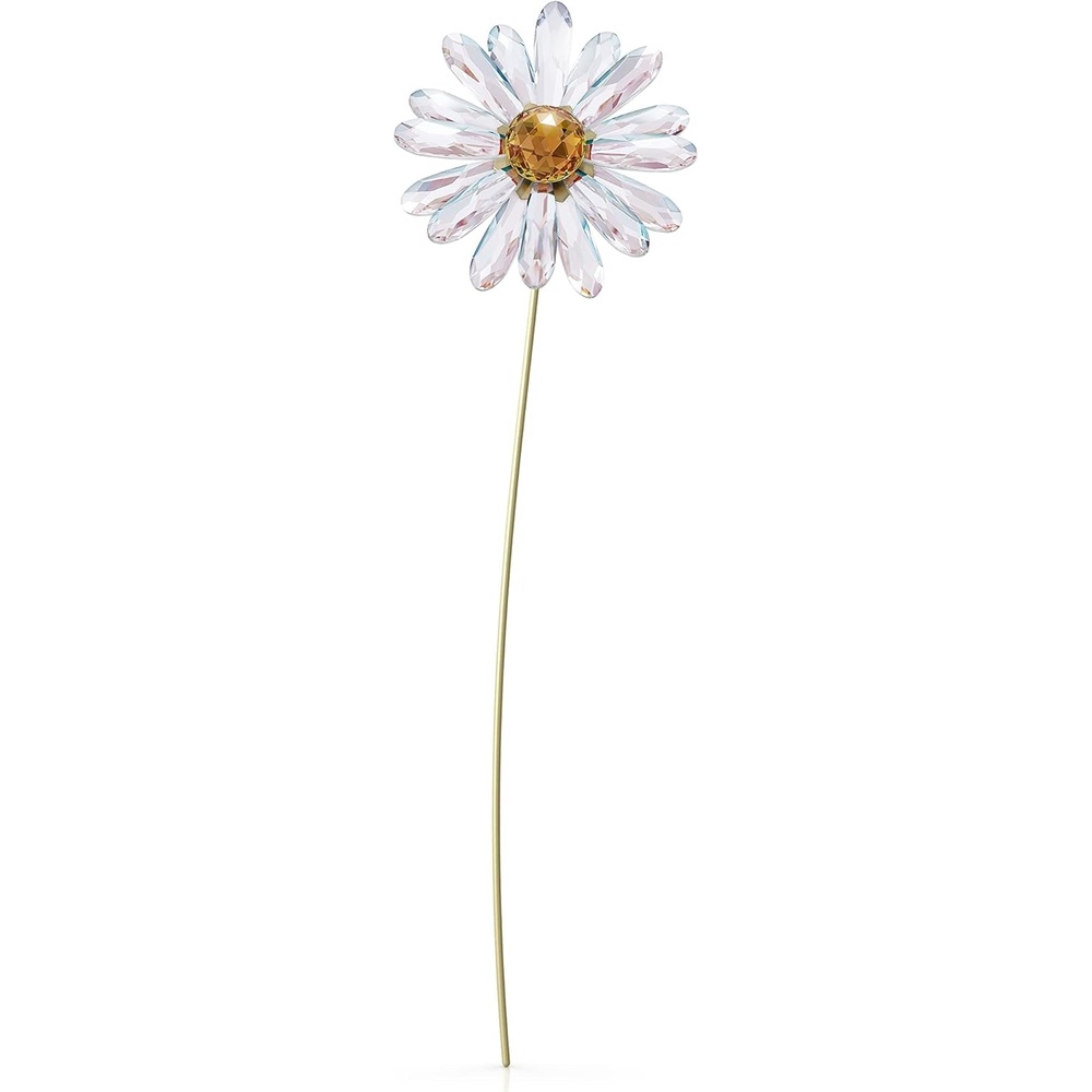 image:imageSwarovski Garden Tales Decorative Vase Glass Vase with Gold Tone Finish Base Small Vase for Single Flowers Part of The Swarovski Garden Tales CollectionDaisy