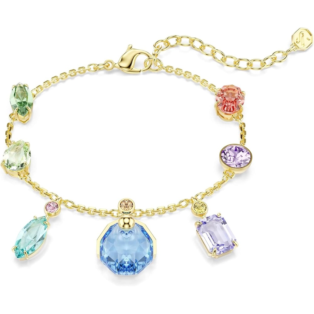 image:imageSwarovski Gema bracelet Mixed cuts Dangling crystals Multicolored GoldtSwarovski One plated