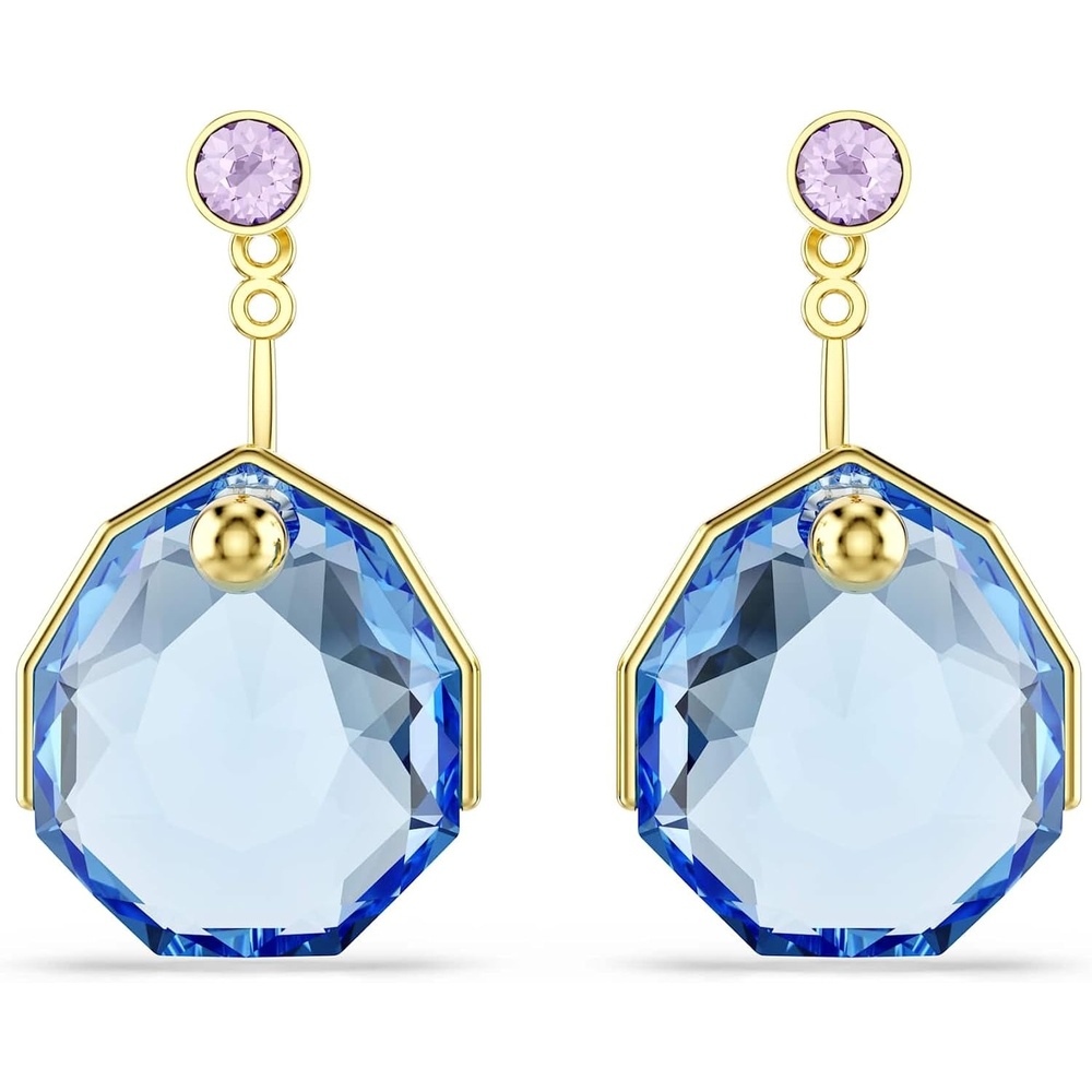 image:imageSwarovski Gema earring jackets Blue Goldtone plated