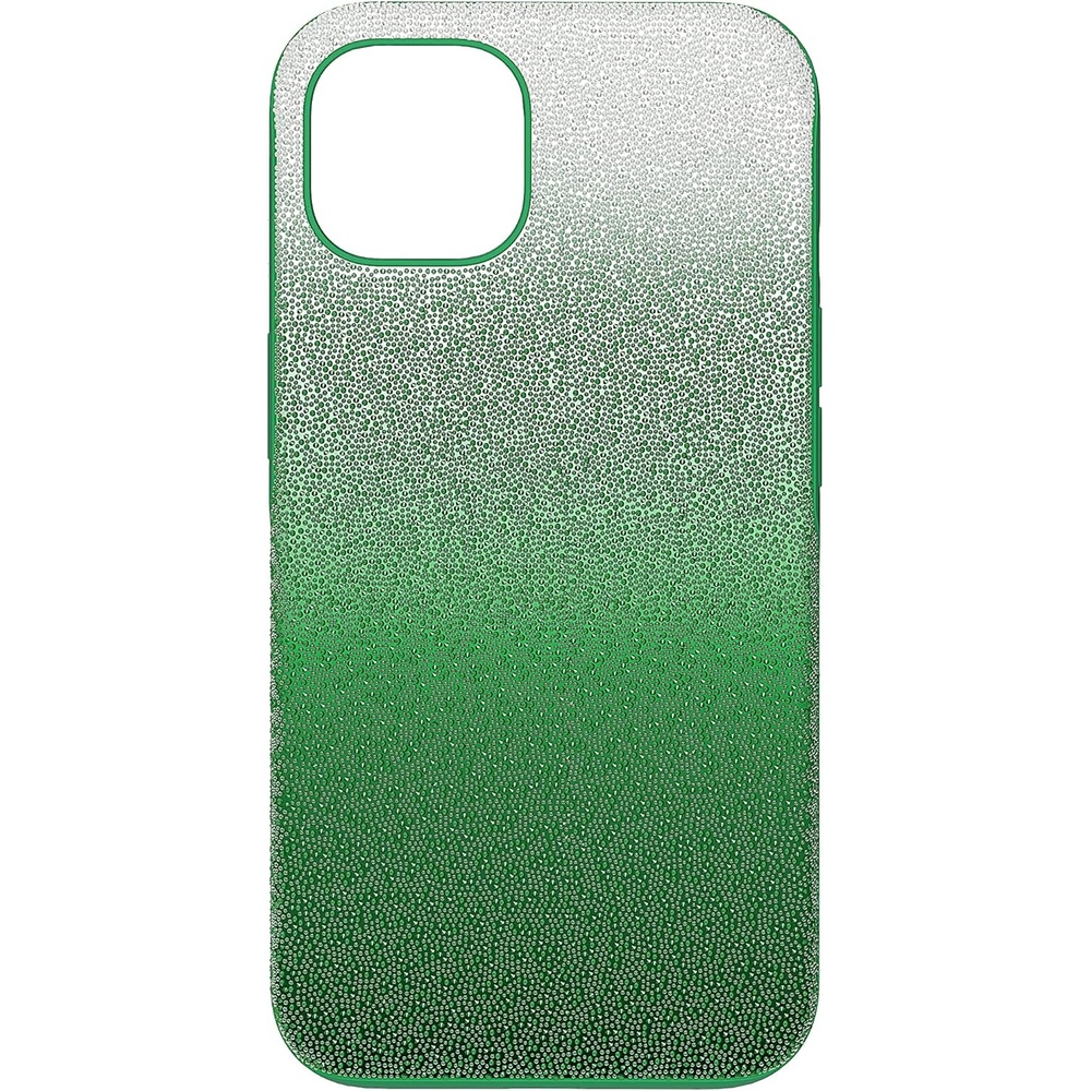 image:imageSwarovski High Phone Case for iPhone 14 with Integrated Bumper Silver Crystals Part of The High CollectionGreen