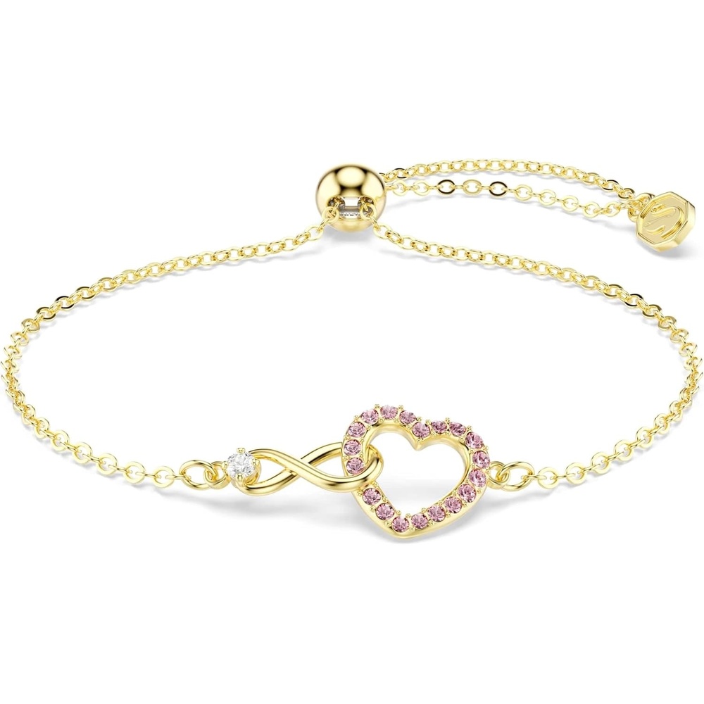 image:imageSwarovski Hyperbola bracelet Round cut Pav Infinity and heart Pink GoldtSwarovski One plated