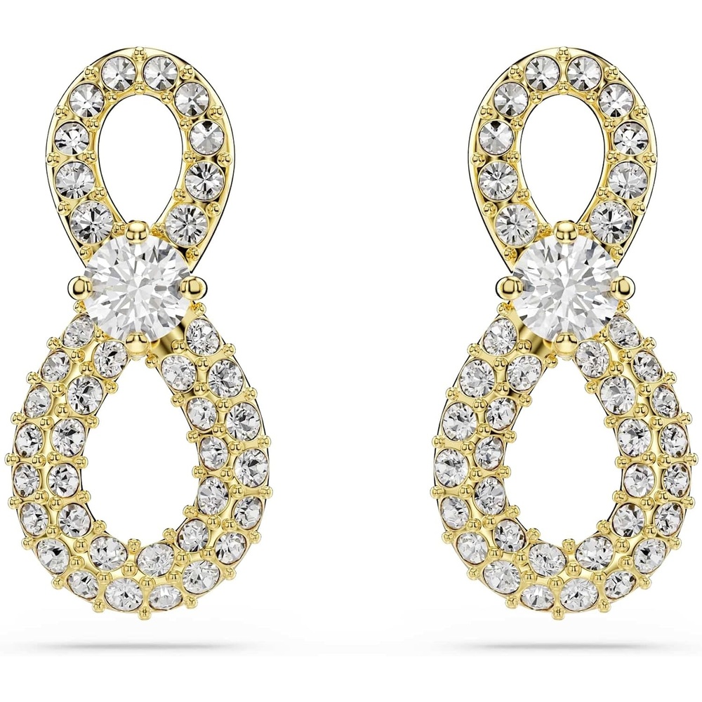 image:imageSwarovski Hyperbola stud earrings Round cut Pav Infinity White Goldtone plated
