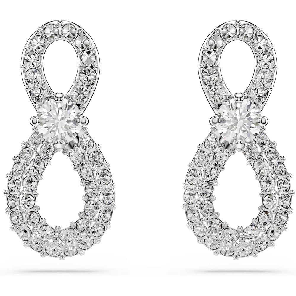 image:imageSwarovski Hyperbola stud earrings Round cut Pav Infinity White Rhodium plated