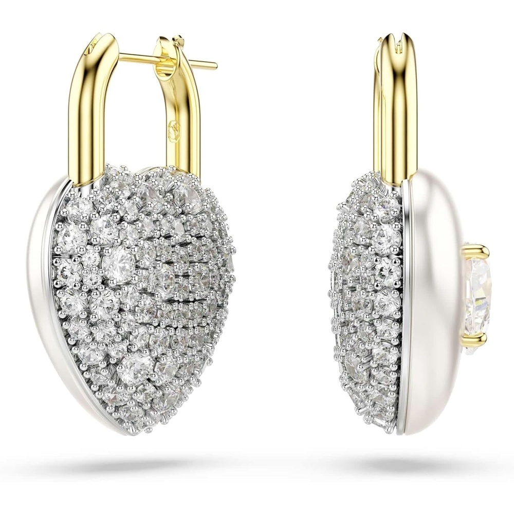image:imageSwarovski Idyllia drop earrings Mixed cuts Heart White Goldtone plated