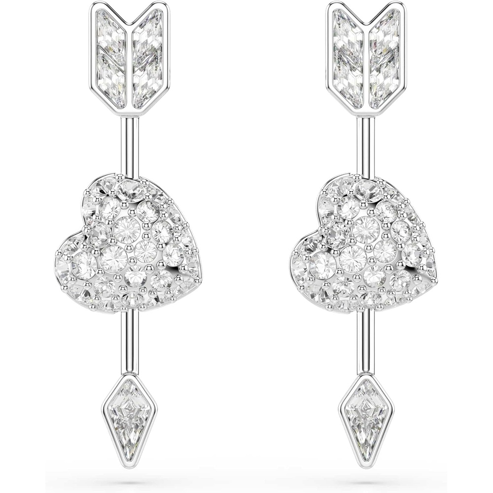 image:imageSwarovski Idyllia drop earrings Mixed cuts Heart with arrow White Rhodium plated
