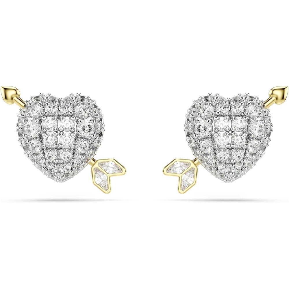 image:imageSwarovski Idyllia stud earrings Mixed cuts Heart with arrow White Mixed metal finish