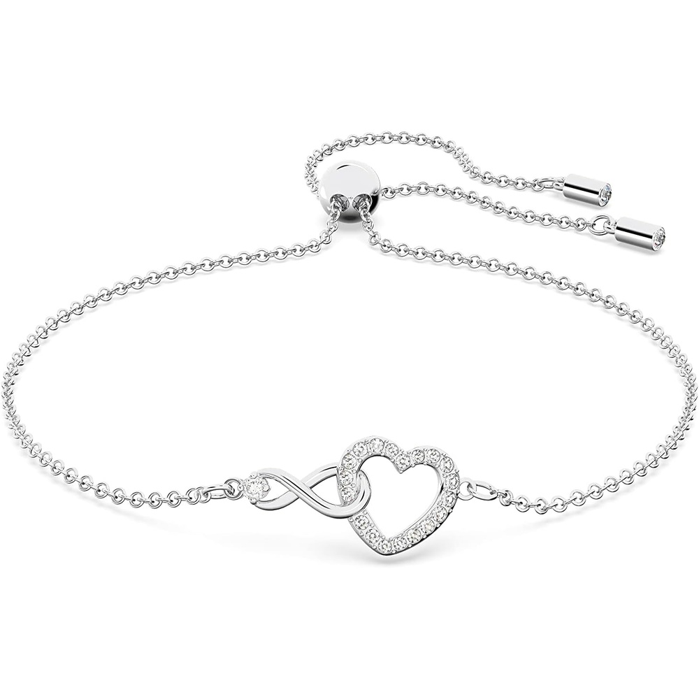 image:imageSwarovski Infinity Heart Jewelry Collection Necklaces and Bracelets Rose Gold amp Rhodium Tone Finish Clear CrystalsBracelet
