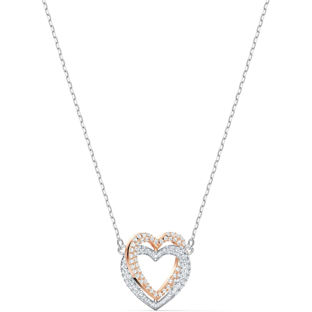 image:imageSwarovski Infinity Heart Jewelry Collection Necklaces and Bracelets Rose Gold amp Rhodium Tone Finish Clear CrystalsNecklace