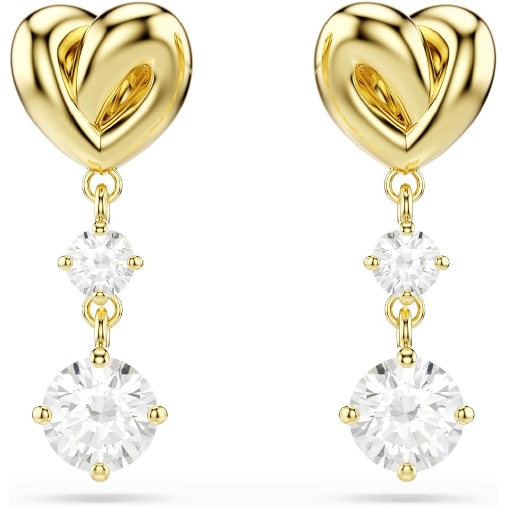 image:imageSwarovski Lifelong drop earrings Round cut Heart White Goldtone plated