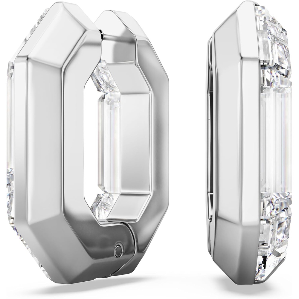image:imageSwarovski Lucent Hoop Earrings Octagon Shape Small Clear