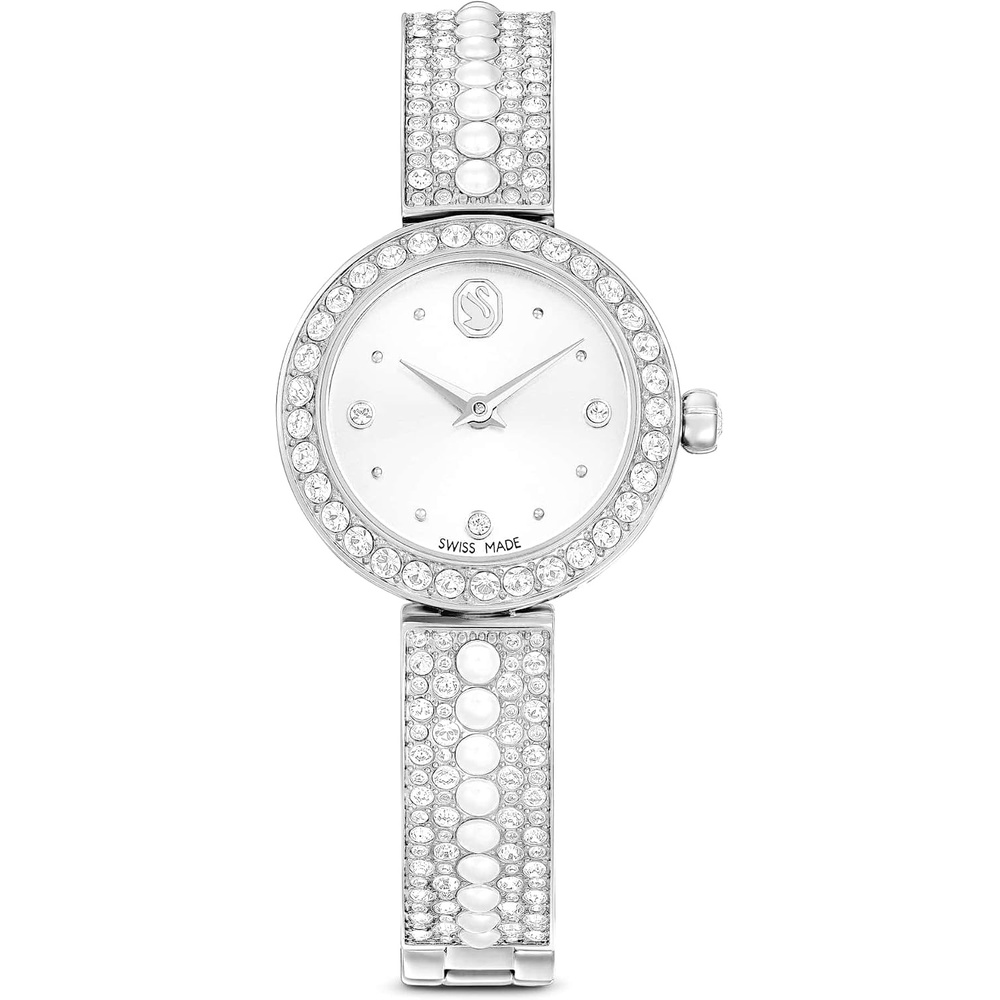 image:imageSwarovski Matrix Pearl Bangle Watch Swiss Made Crystal Bracelet White Stainless Steel