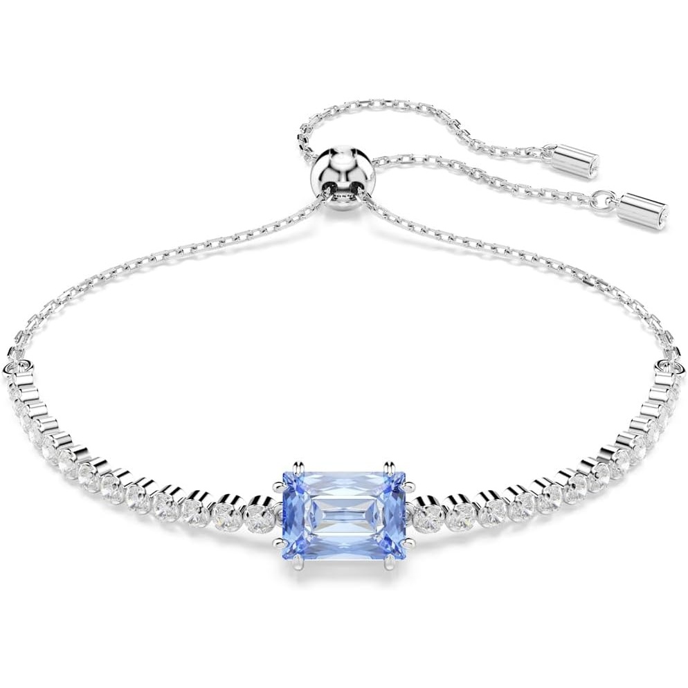 image:imageSwarovski Matrix Tennis Bracelet Green Blue Crystals Rhodium FinishBlue Crystal
