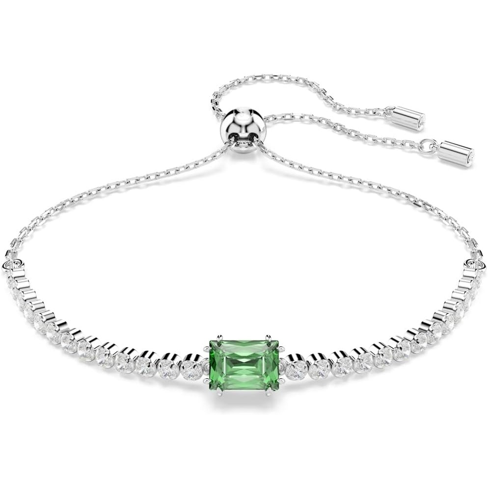 image:imageSwarovski Matrix Tennis Bracelet Green Blue Crystals Rhodium FinishGreen Crystal