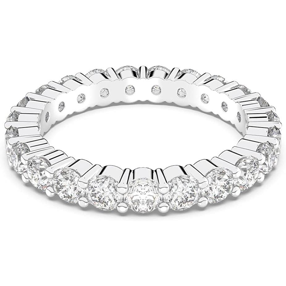 image:imageSwarovski Matrix Vittore Ring Round Cut Clear Crystals Rhodium and Rose GoldTone FinishesRhodium Large