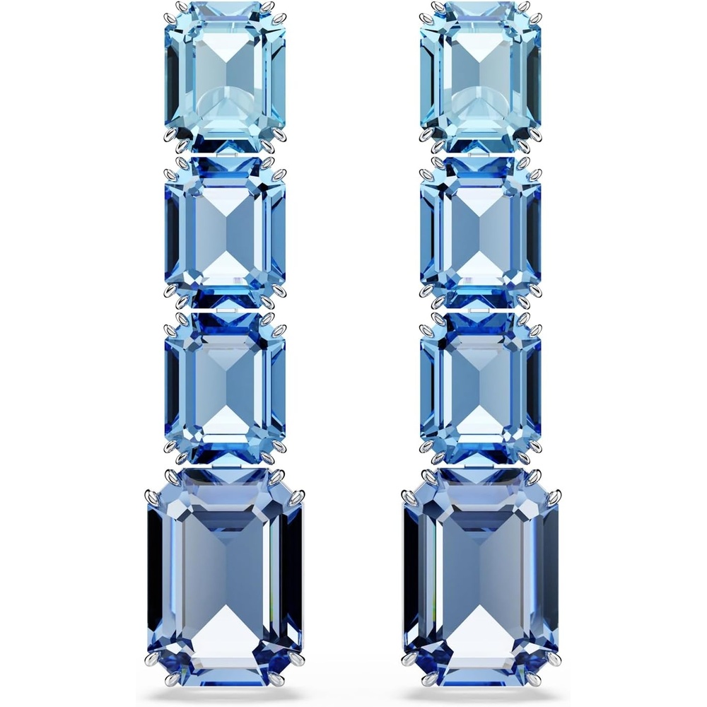 image:imageSwarovski Millenia Drop Earrings Octagon Cut Color Gradient Blue Rhodium Finished