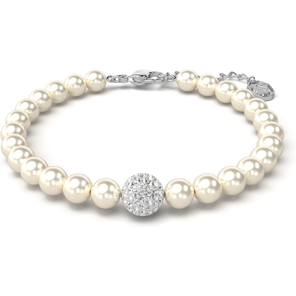 image:imageSwarovski Remix Strand Bracelet Crystal Pearls and PavSet Sphere in a Rhodium Finished Setting Part of the Remix Collection