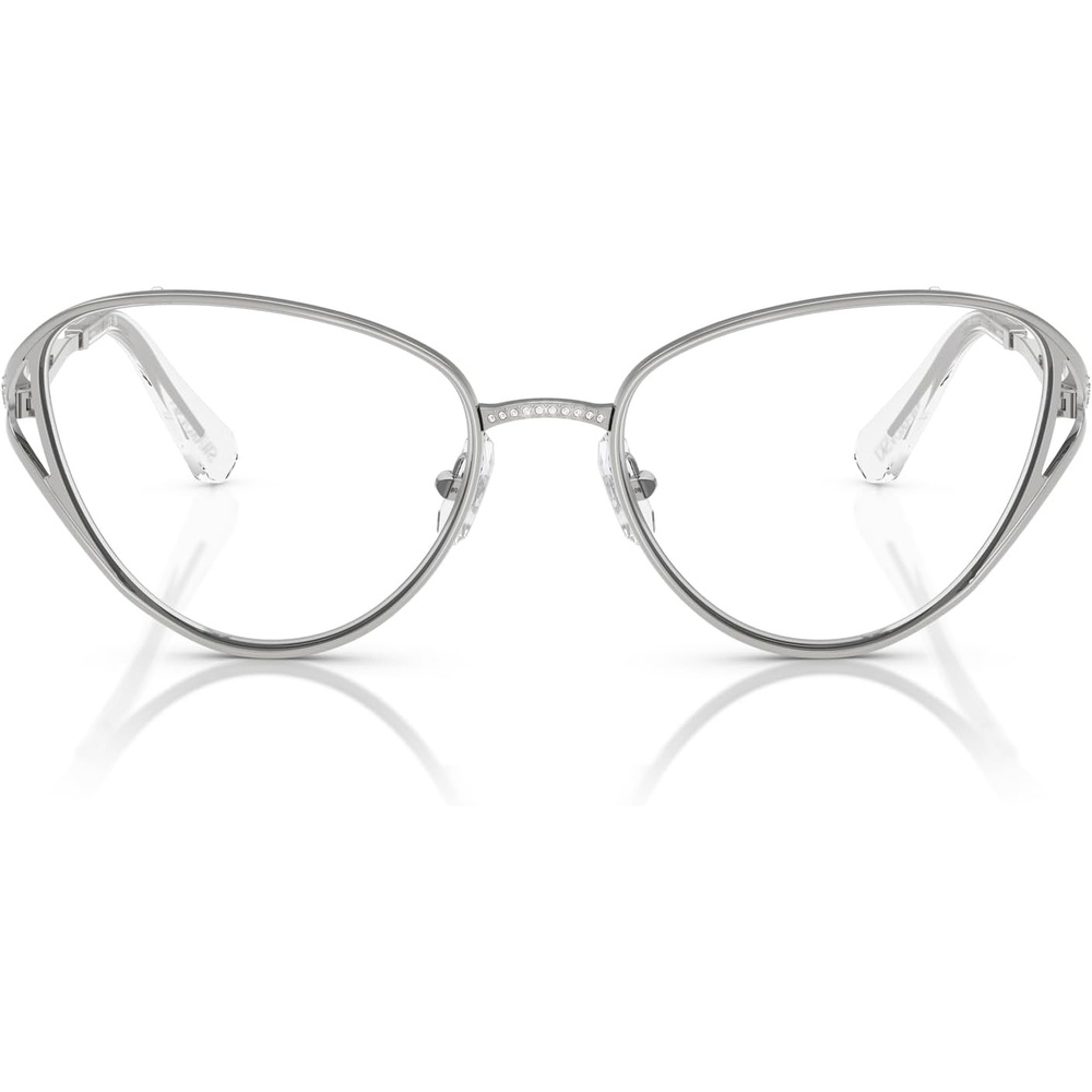 image:imageSwarovski Womens Sk1017 Cat Eye Prescription Eyewear FramesSilverDemo Lens