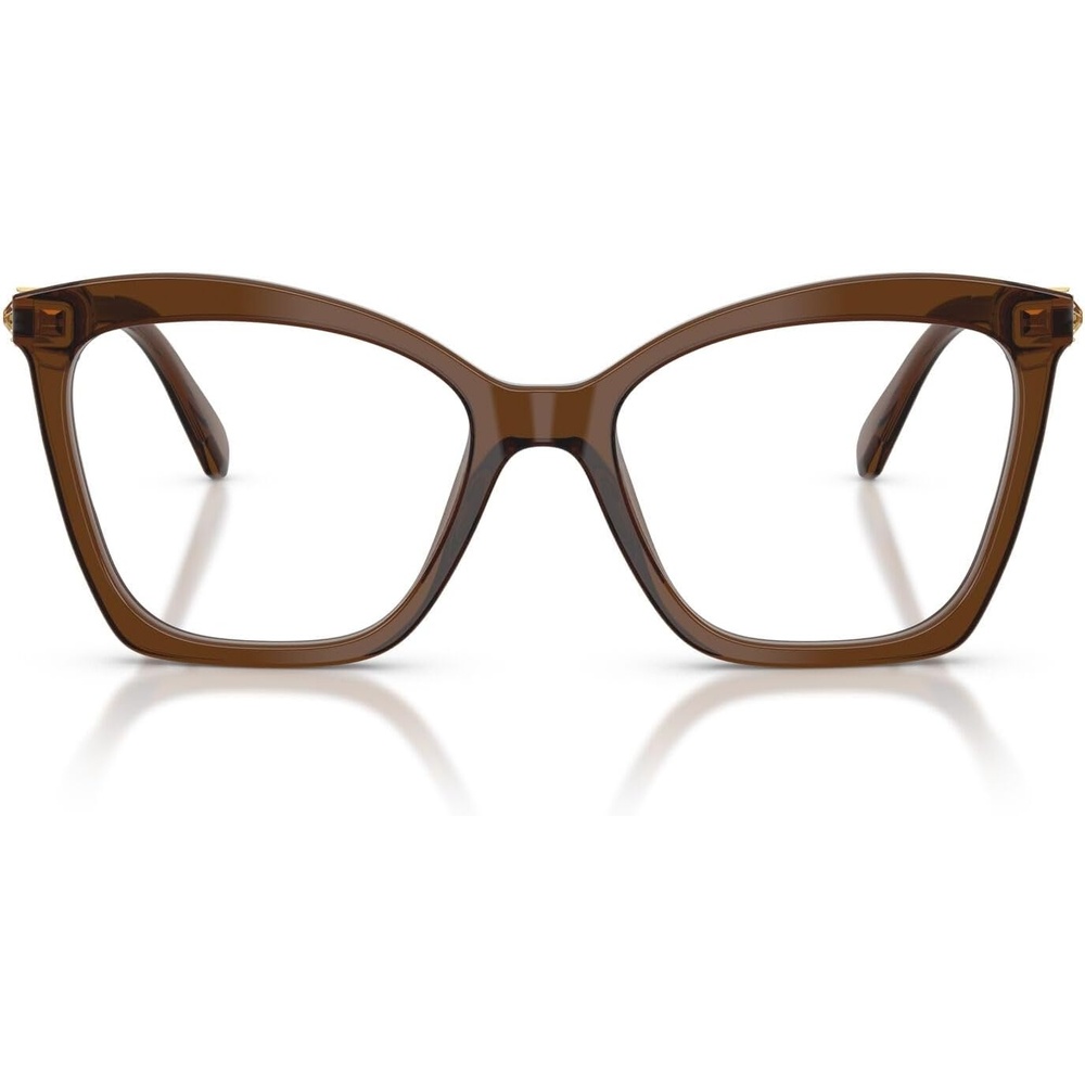 image:imageSwarovski Womens Sk2053f Low Bridge Fit Cat Eye Prescription Eyewear FramesTransparent BrownDemo Lens