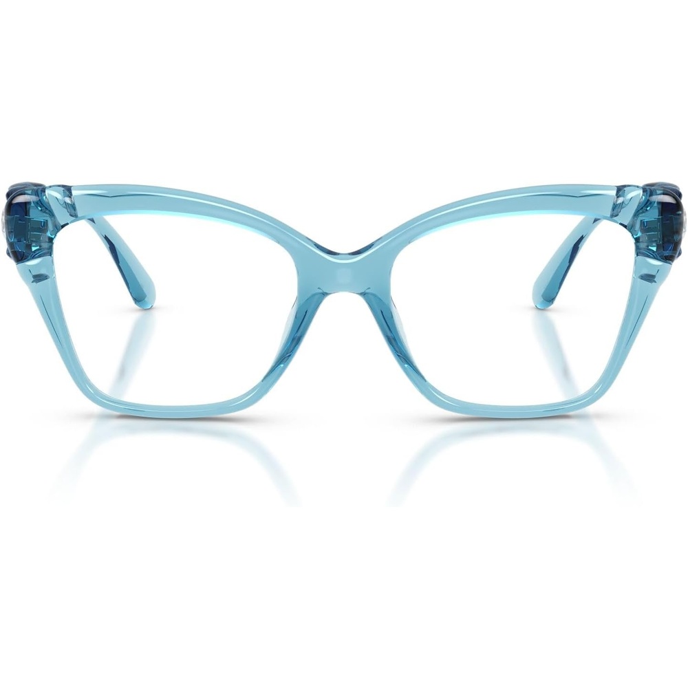 image:imageSwarovski Womens Sk2056u Universal Fit Cat Eye Prescription Eyewear FramesTransparent Light BlueDemo Lens