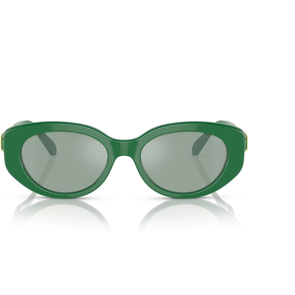 image:imageSwarovski Womens Sk6002f Low Bridge Fit Oval SunglassesDark GreenAzure Internal Mirrored Silver