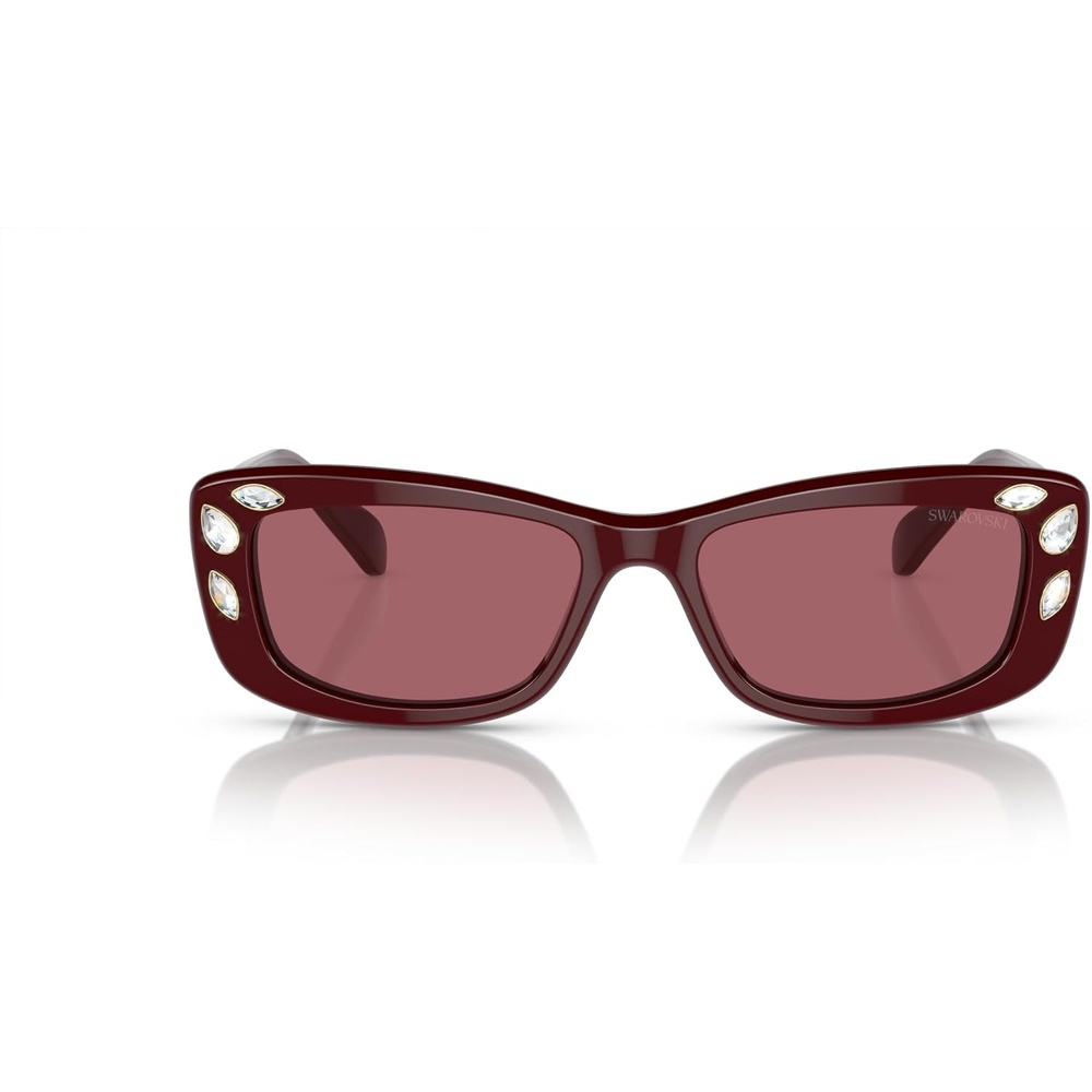 image:imageSwarovski Womens Sk6008 Square SunglassesBurgundyGreen