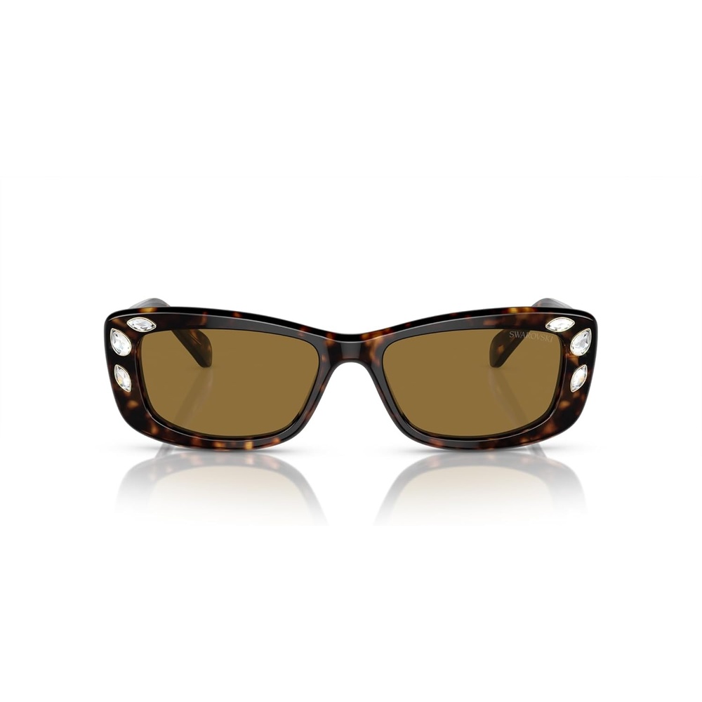image:imageSwarovski Womens Sk6008 Square SunglassesDark HavanaBronze