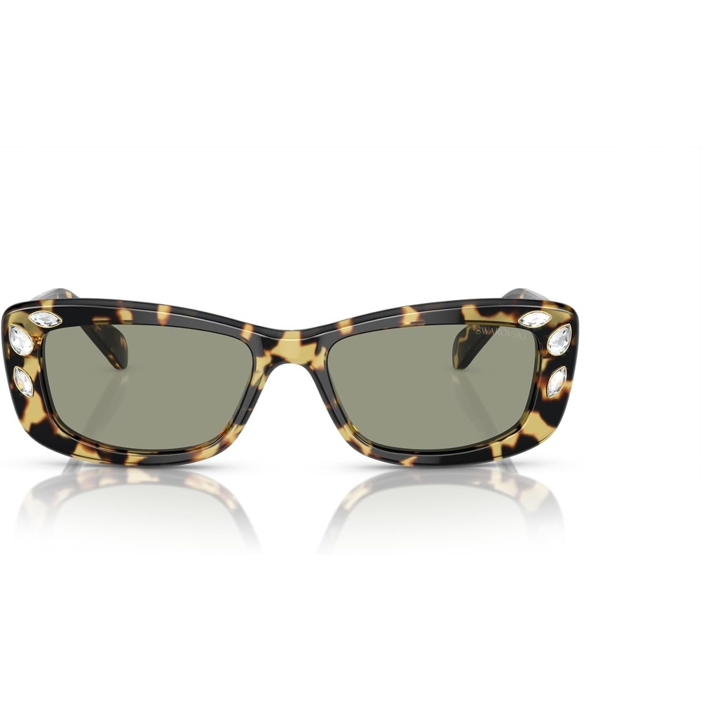 image:imageSwarovski Womens Sk6008 Square SunglassesMedium HavanaGreen