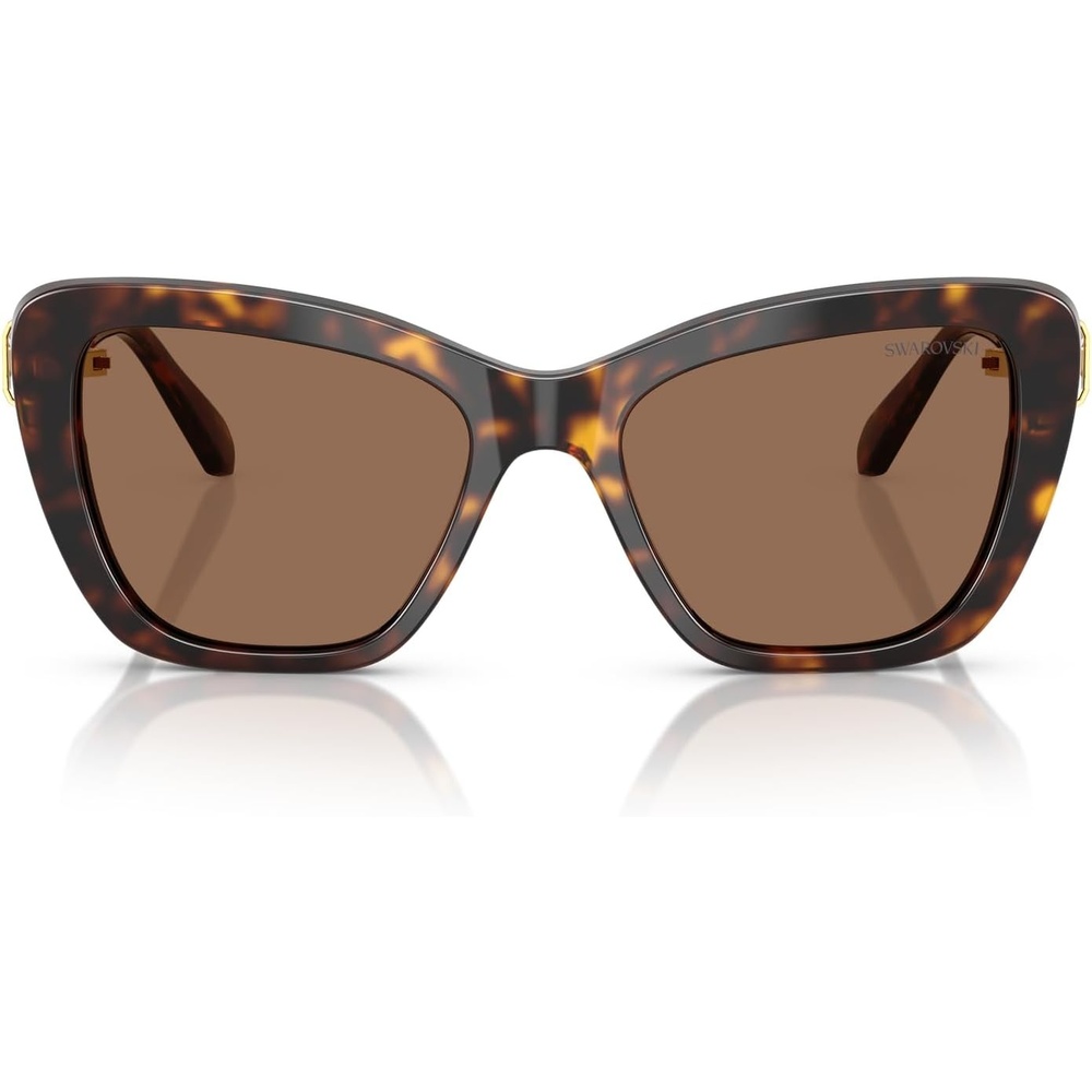 image:imageSwarovski Womens Sk6018 Butterfly SunglassesHavanaDark Brown