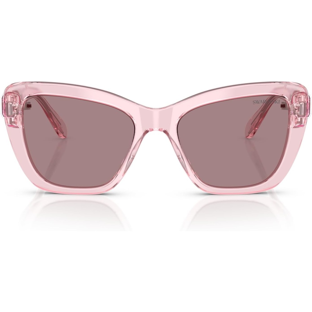 image:imageSwarovski Womens Sk6018 Butterfly SunglassesTransparent PinkLight Purple Brown