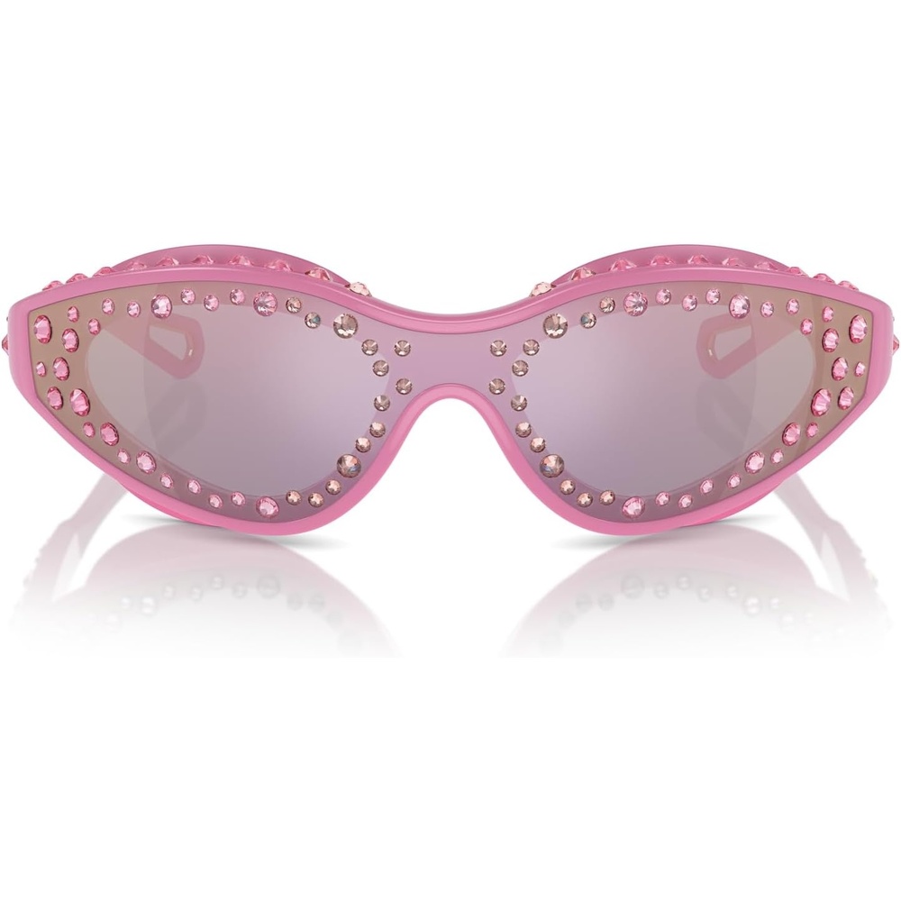 image:imageSwarovski Womens Sk6024 Oval SunglassesBlackDark Grey