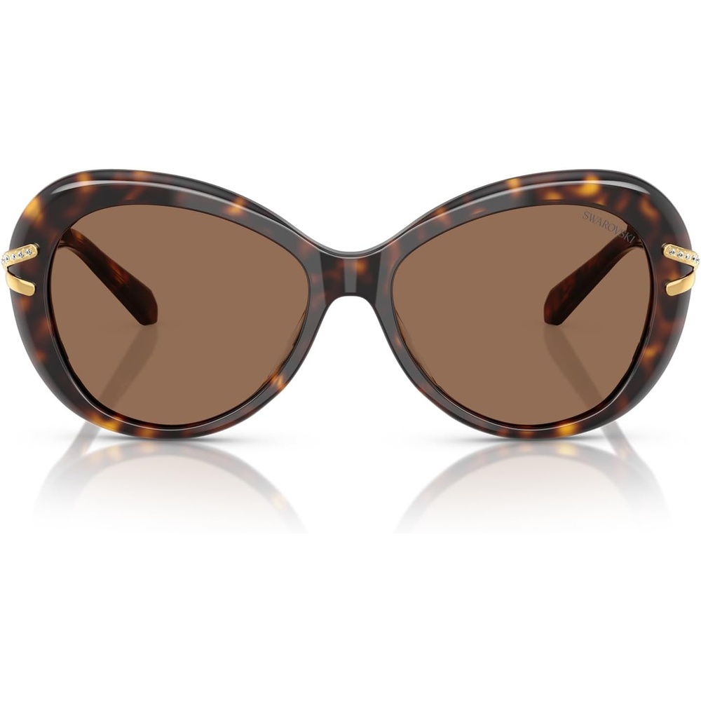 image:imageSwarovski Womens Sk6026 Butterfly SunglassesHavanaDark Brown