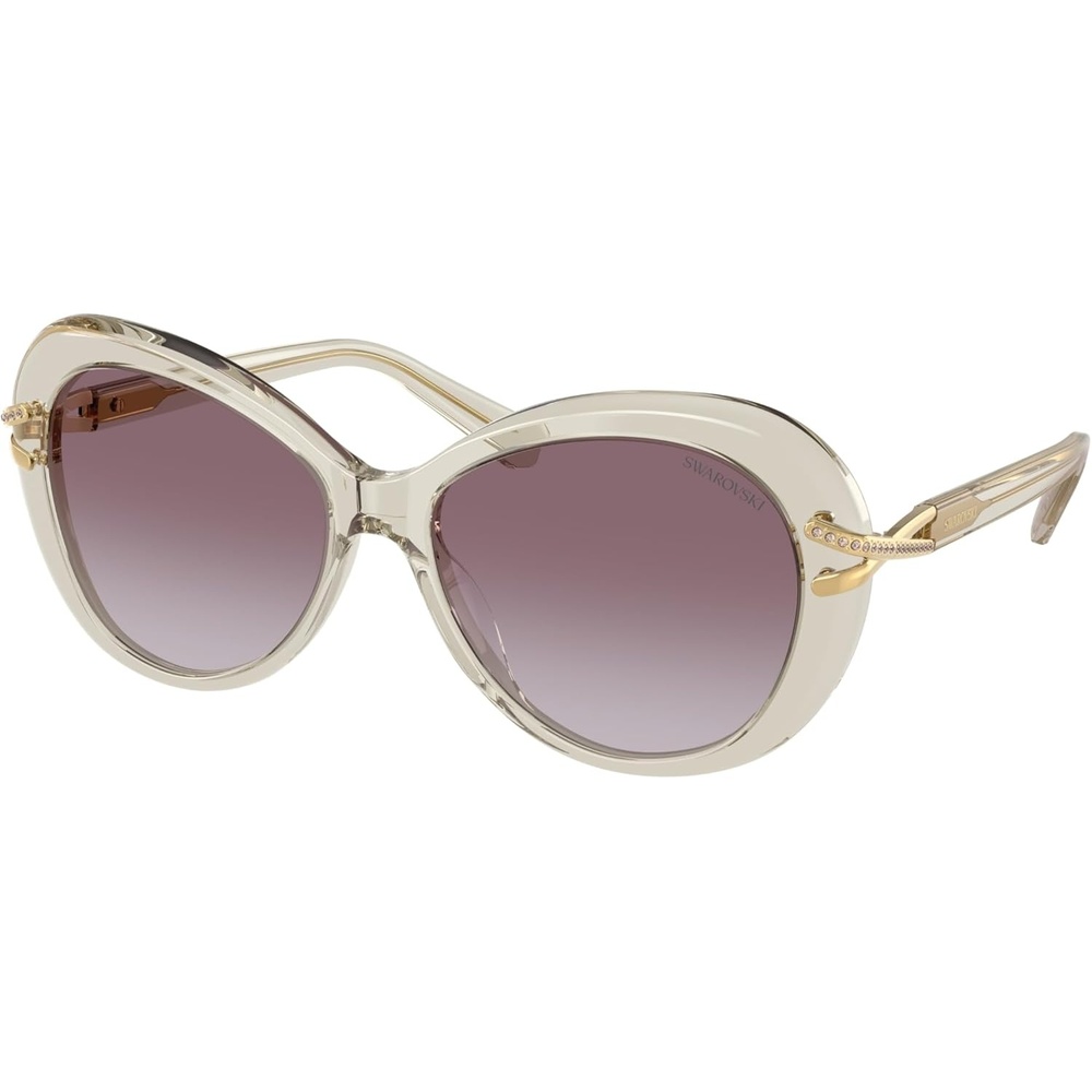 image:imageSwarovski Womens Sk6026 Butterfly SunglassesTransparent BeigeViolet Gradient