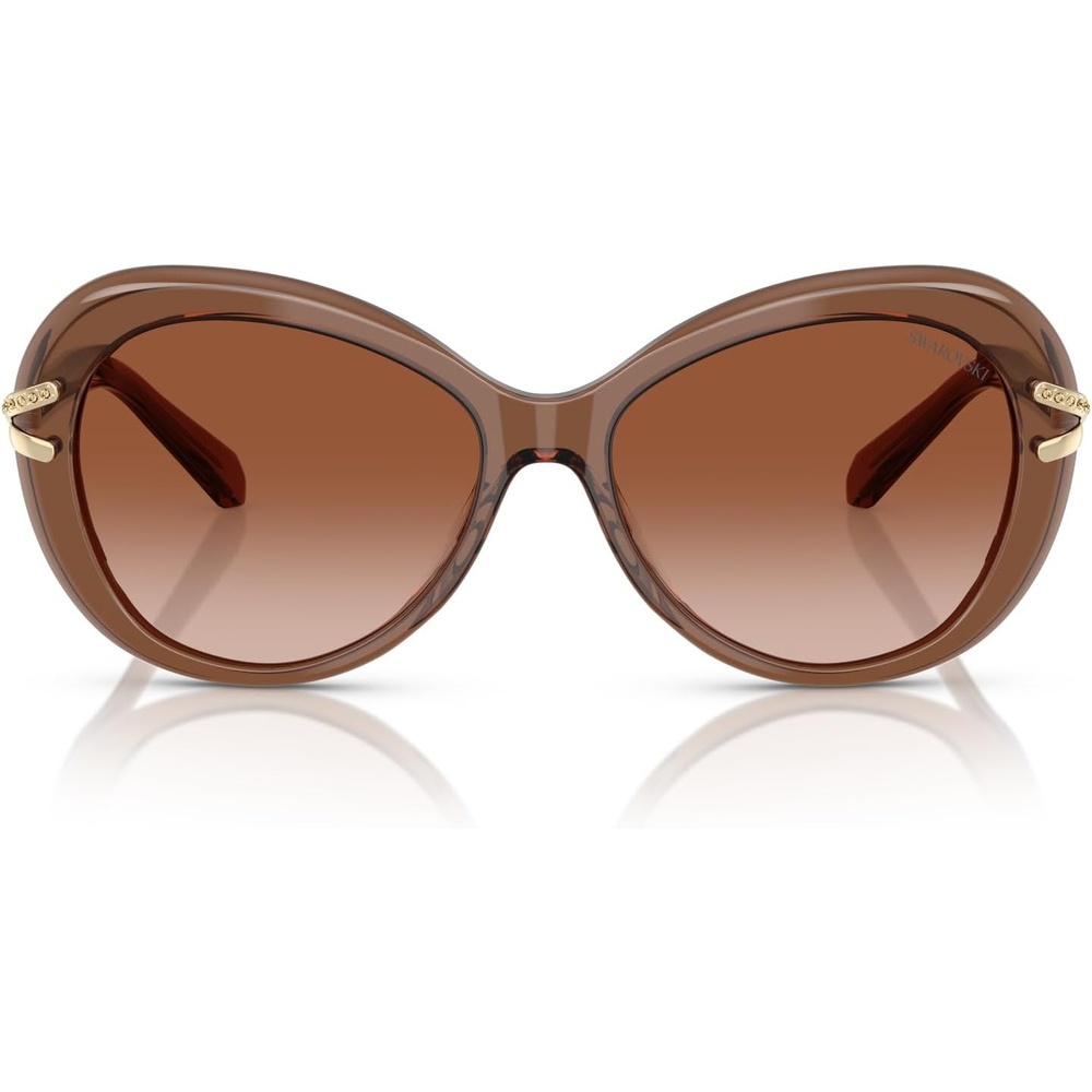 image:imageSwarovski Womens Sk6026 Butterfly SunglassesTransparent BrownGradient Brown