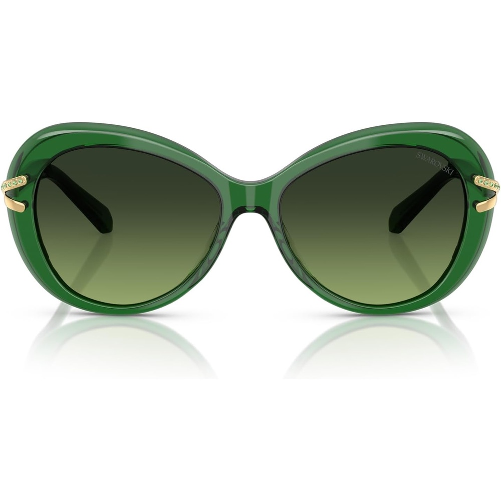 image:imageSwarovski Womens Sk6026 Butterfly SunglassesTransparent GreenGreen Gradient