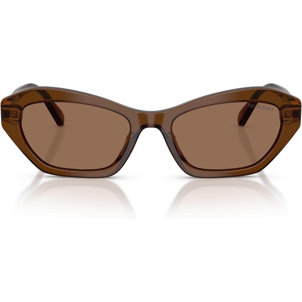 image:imageSwarovski Womens Sk6048f Low Bridge FitTransparent BrownDark Brown