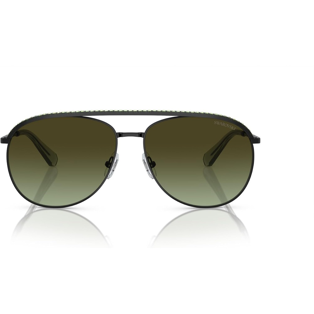 image:imageSwarovski Womens Sk7005 Aviator SunglassesBlackGreen Gradient Brown