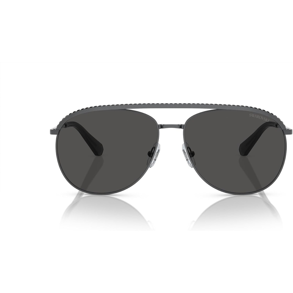 image:imageSwarovski Womens Sk7005 Aviator SunglassesDark SilverDark Grey