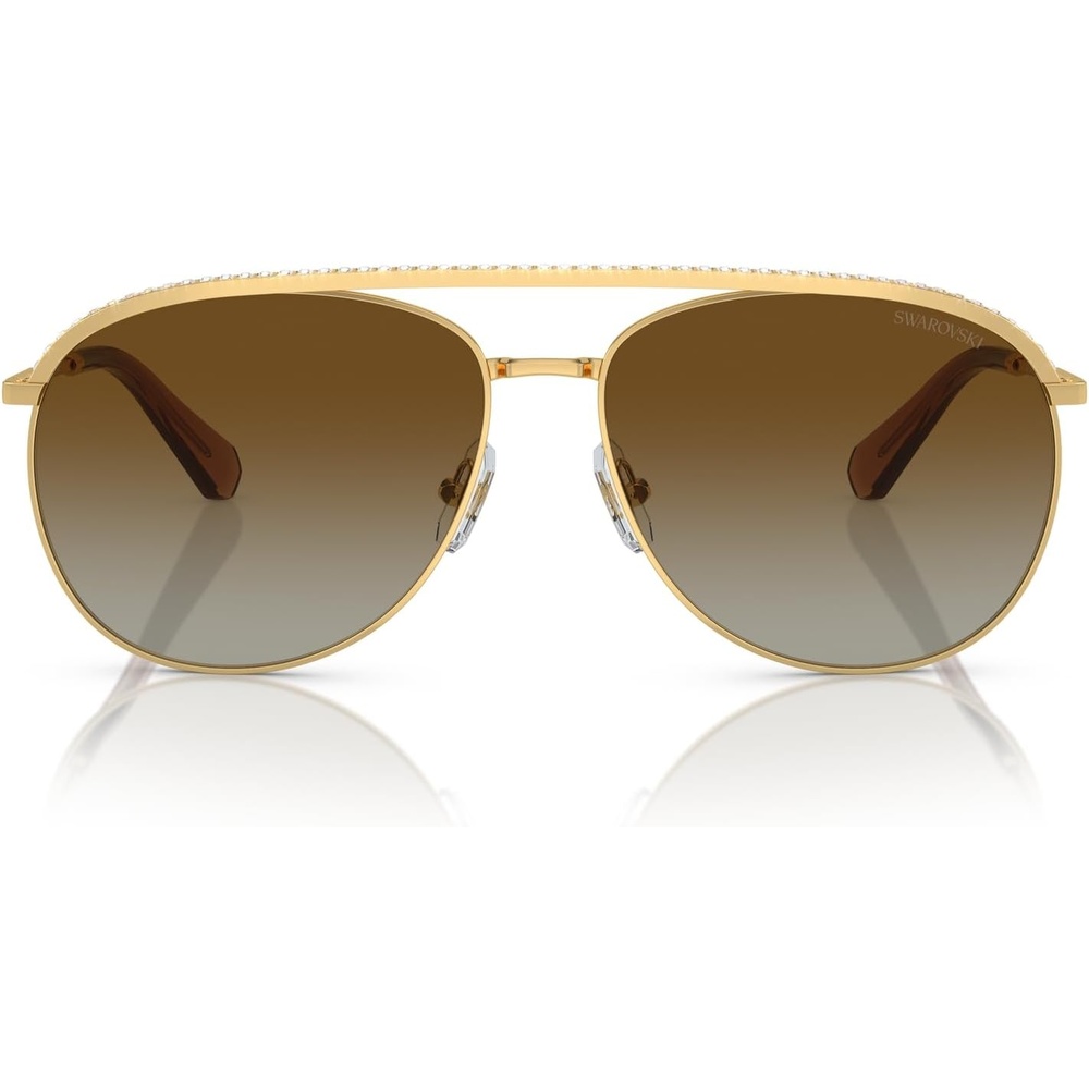 image:imageSwarovski Womens Sk7005 Aviator SunglassesGoldPolarized Gradient Brown