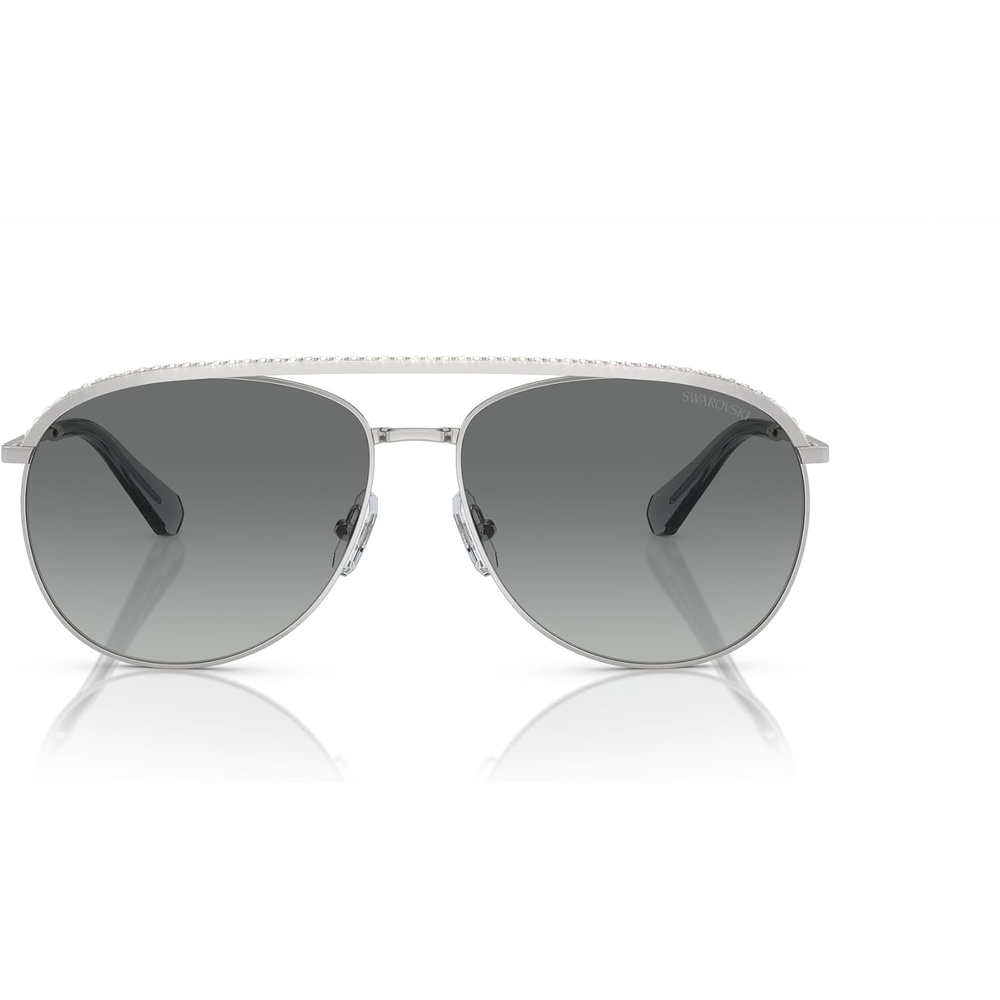 image:imageSwarovski Womens Sk7005 Aviator SunglassesSilverGradient Grey