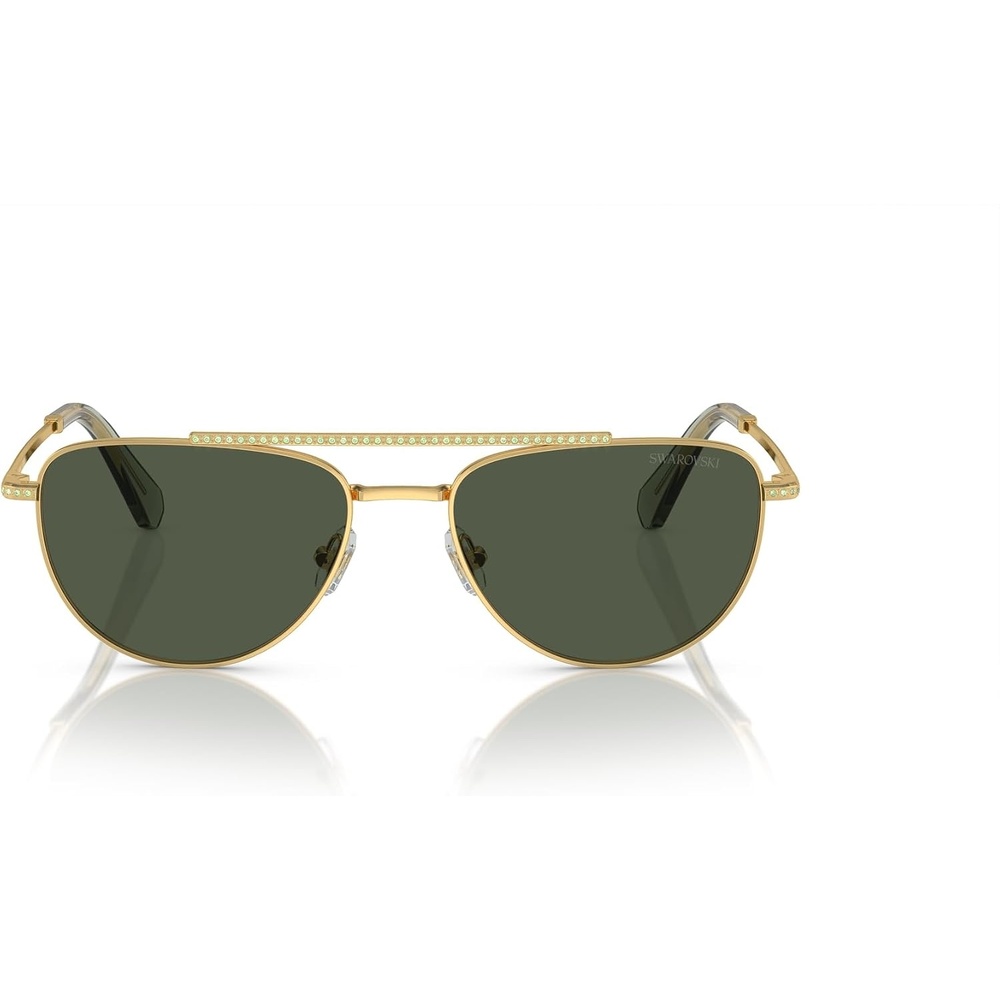 image:imageSwarovski Womens Sk7007 Square SunglassesGoldLight Green
