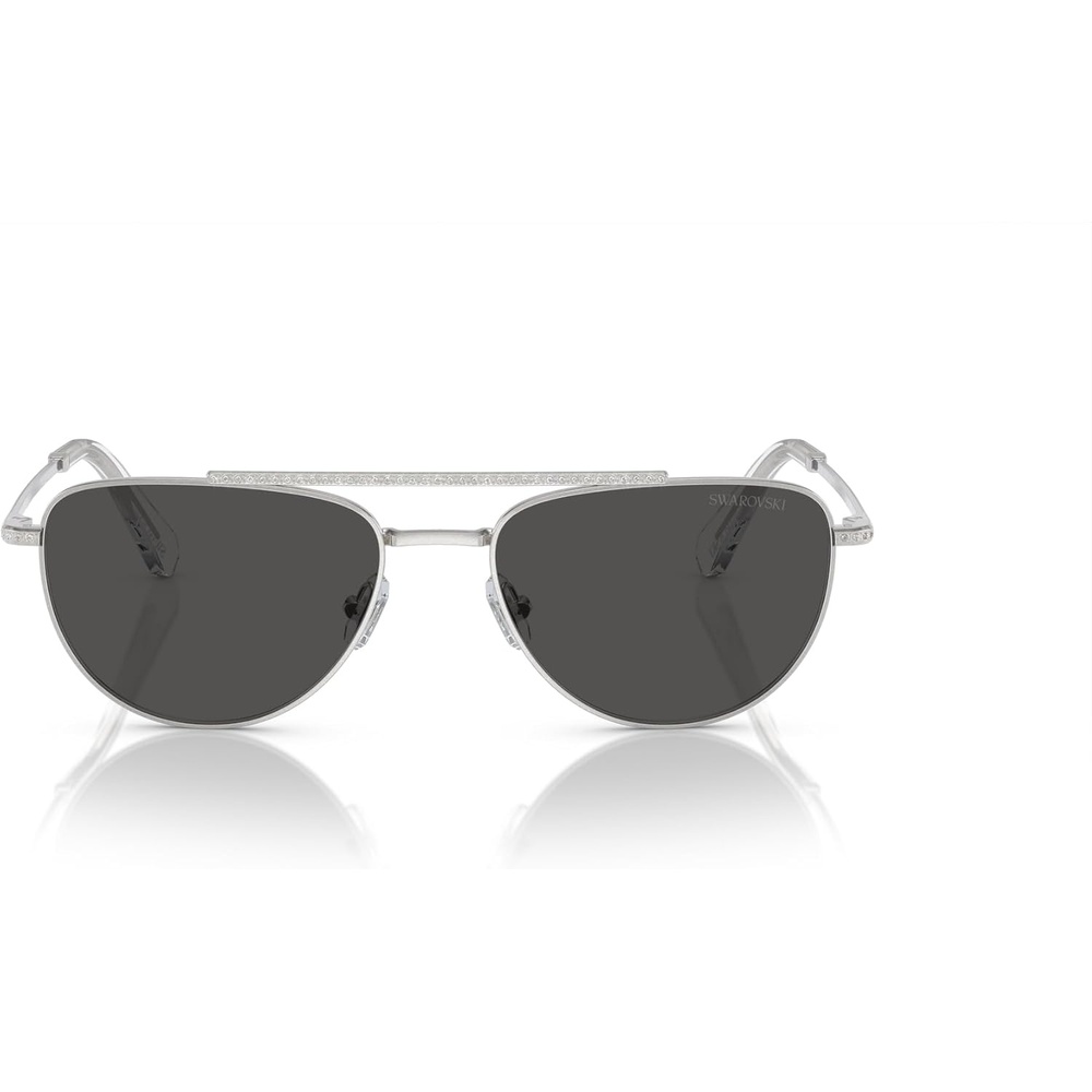 image:imageSwarovski Womens Sk7007 Square SunglassesSilverDark Grey
