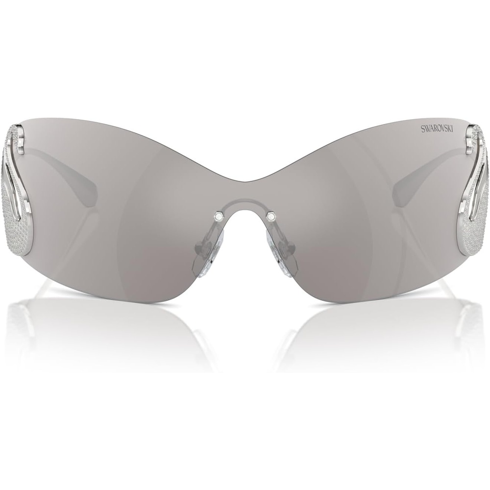 image:imageSwarovski Womens Sk7020 Oval SunglassesSilverLight Grey Mirrored Silver