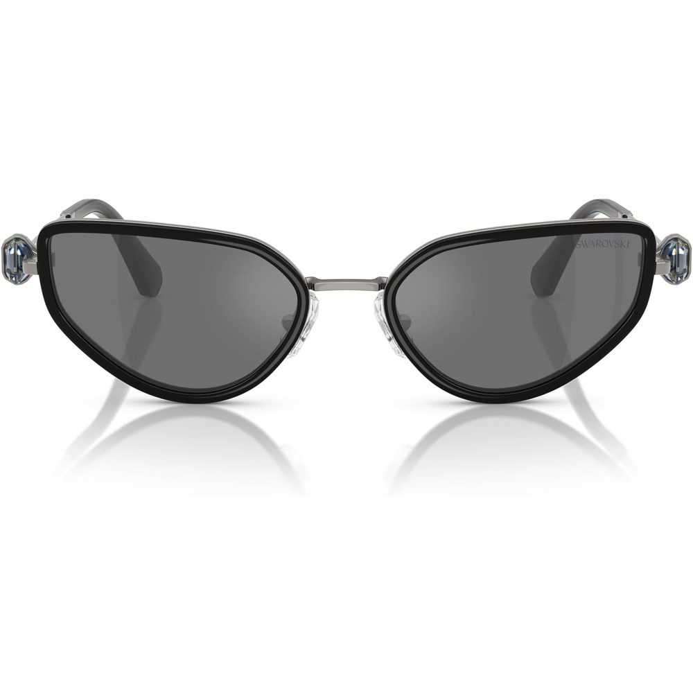 image:imageSwarovski Womens Sk7027 Cat Eye SunglassesGunmetalBlackGrey Mirrored Black