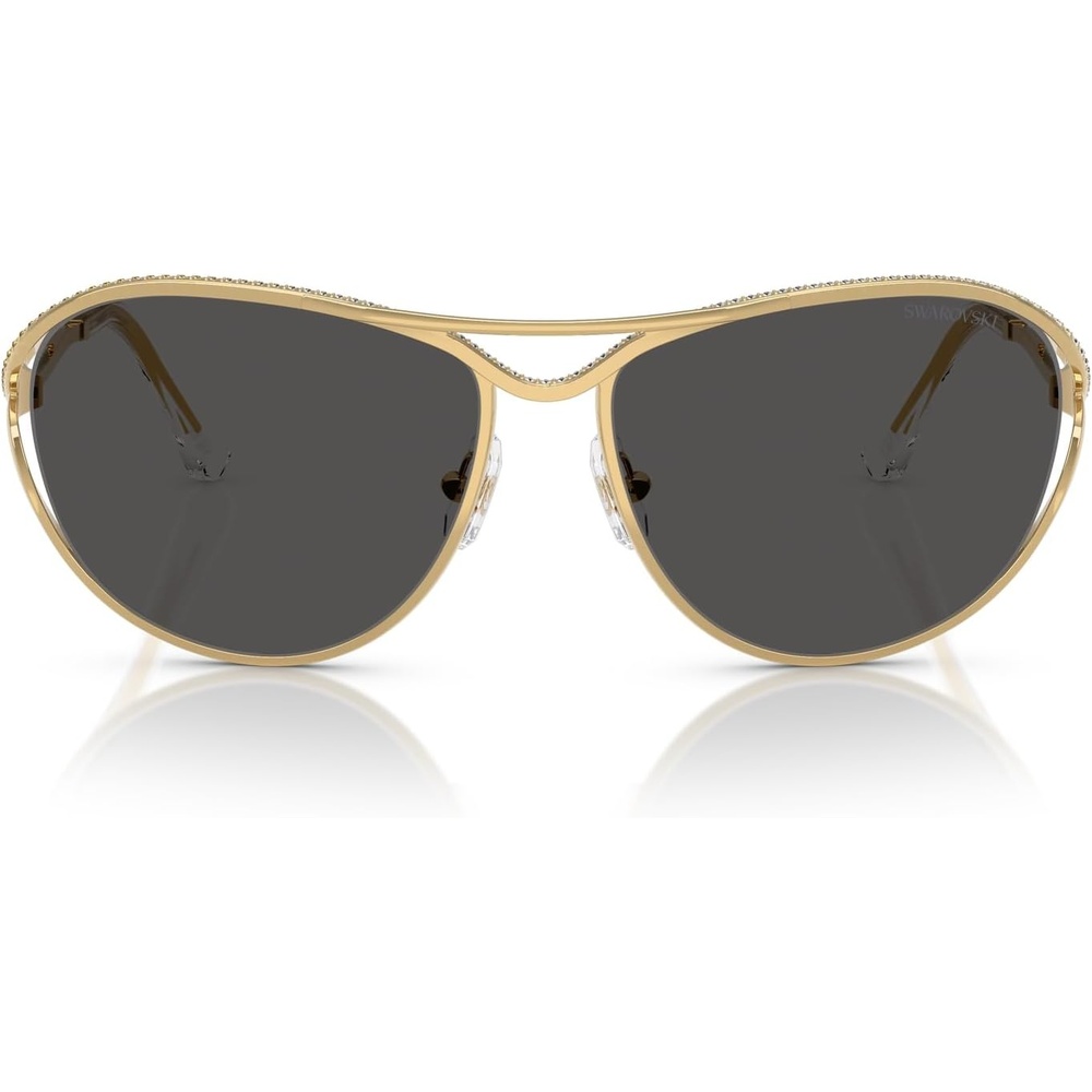 image:imageSwarovski Womens Sk7028 Aviator SunglassesGoldDark Grey