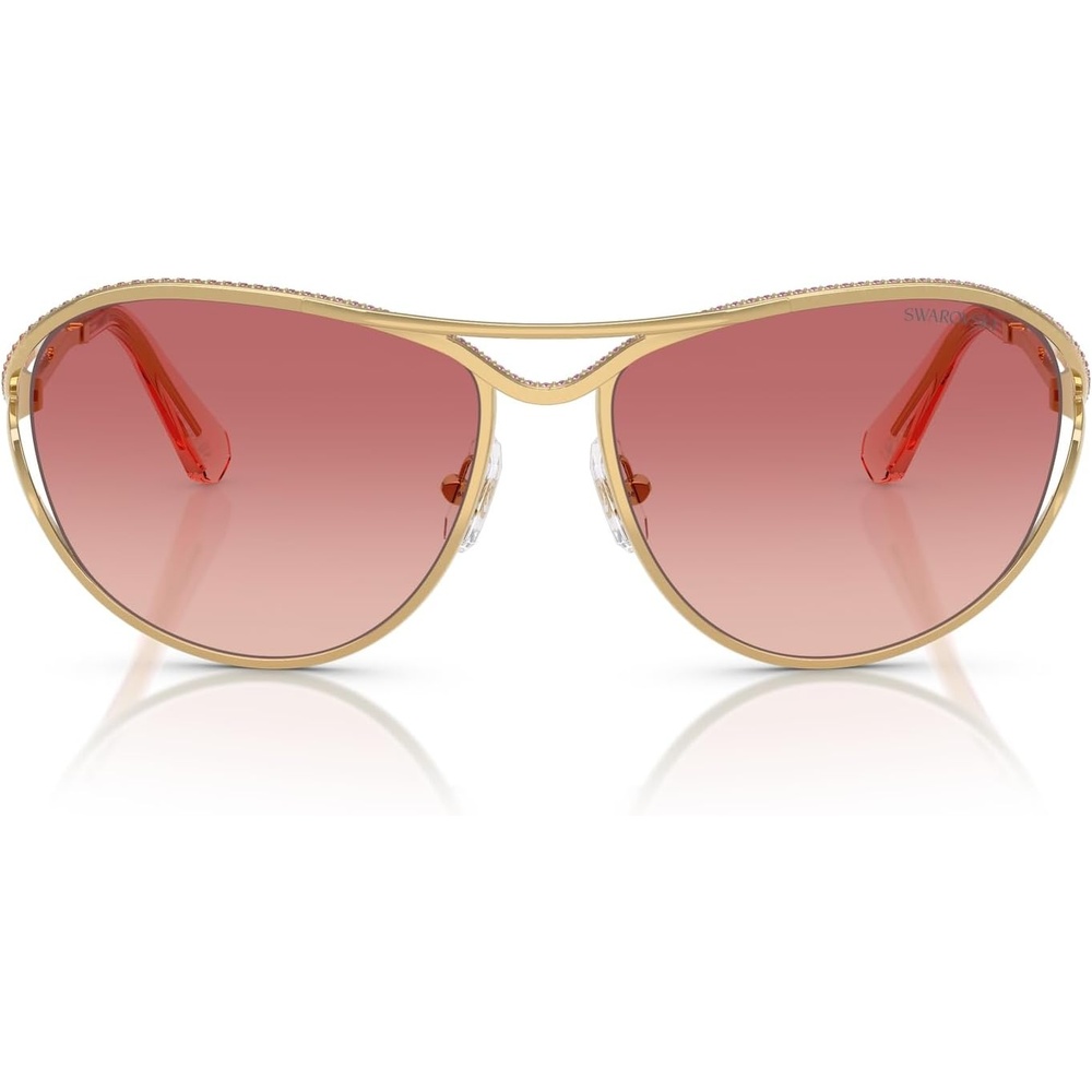 image:imageSwarovski Womens Sk7028 Aviator SunglassesGoldPink Gradient Red