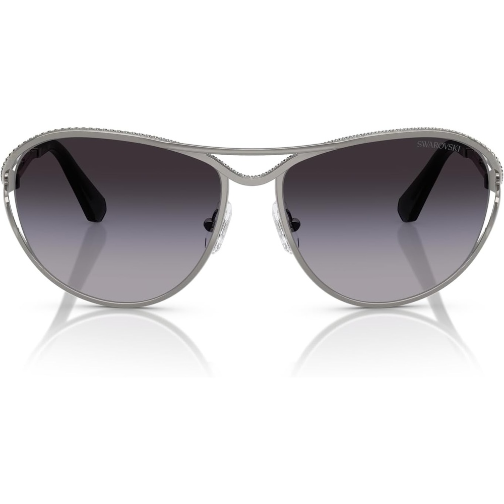 image:imageSwarovski Womens Sk7028 Aviator SunglassesGunmetalGrey Gradient